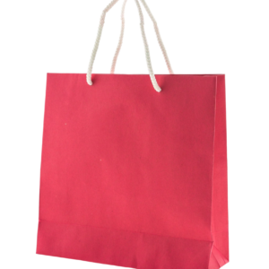 Bolsa de papel roja con aza