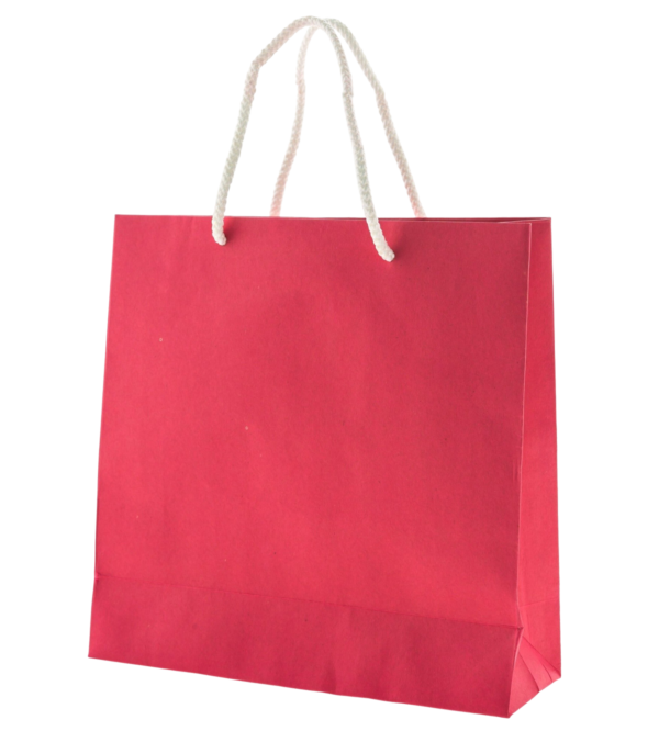 Bolsa de papel roja con aza